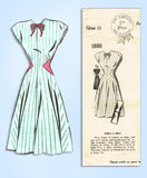 1950s Vintage Mail Order Sewing Pattern 1886 Misses Dress w Side Insets Sz 36 B