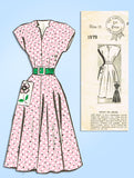 Mail Order 1979: 1940s Misses Dress w Flower Pocket 36 B Vintage Sewing Pattern
