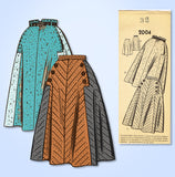 1950s Original Vintage Mail Order Sewing Pattern 2004 Uncut Plus Size Skirt Set 32 Waist