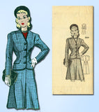 1940s Vintage Mail Order Sewing Pattern 2009 WWII Misses from a man's Suit 35 B - Vintage4me2