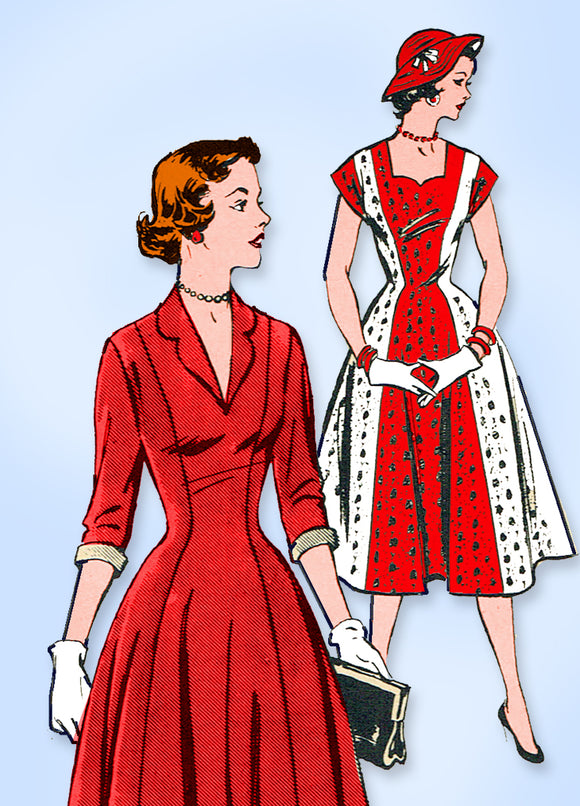 1950s Original Vintage Mail Order Pattern 2030 Misses Princess Dress Sz 30 Bust