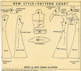 1950s Original Vintage Mail Order Pattern 2030 Misses Princess Dress Sz 30 Bust