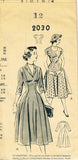 1950s Original Vintage Mail Order Pattern 2030 Misses Princess Dress Sz 30 Bust