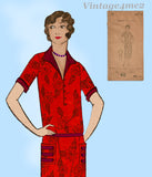 Mail Order 206: 1930s Rare Misses House Dress Size 42 B Vintage Sewing Pattern