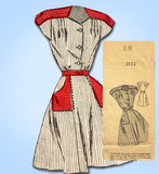 Fashion Service 2132: 1940s Misses House Dress Sz 36B Vintage Sewing Pattern - Vintage4me2