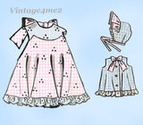 Mail Order 2132: 1960s Baby Girls Dress & Bonnet Sz 2/3/4 Vintage Sewing Pattern