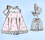 Mail Order 2132: 1960s Baby Girls Dress & Bonnet Sz 2/3/4 Vintage Sewing Pattern