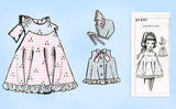 Mail Order 2132: 1960s Baby Girls Dress & Bonnet Sz 2/3/4 Vintage Sewing Pattern