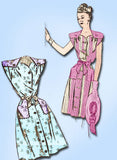 1940s Vintage Mail Order Sewing Pattern 2134 Misses House Dress Size 18 36 Bust