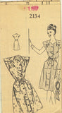 1940s Vintage Mail Order Sewing Pattern 2134 Misses House Dress Size 18 36 Bust