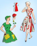 1950s Original Vintage Mail Order Pattern 2182 Uncut Misses Wrap Apron & Hat 34B