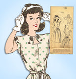1940s Vintage Fashion Service Sewing Pattern 2201 Uncut Misses Keyhole Dress 34B