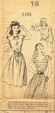 1940s Vintage Fashion Service Sewing Pattern 2201 Uncut Misses Keyhole Dress 34B