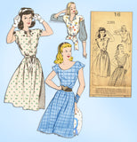 1940s Vintage Fashion Service Sewing Pattern 2201 Uncut Misses Keyhole Dress 34B