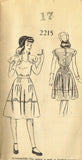 1940s Vintage Mail Order Sewing Pattern 2215 Uncut Misses WWII Dress Sz 17 35B - Vintage4me2