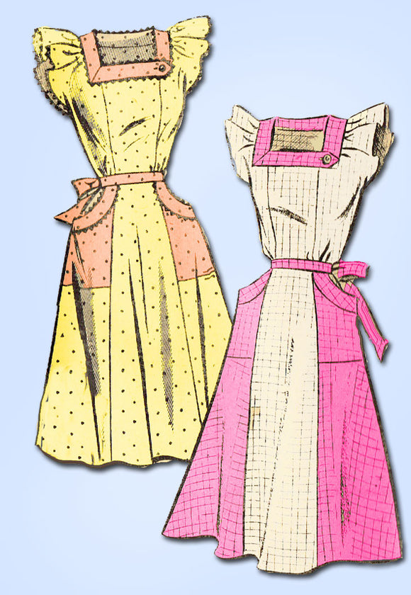1940s Vintage Mail Order Sewing Pattern 2224 Uncut Misses House Dress Sz 16 34B - Vintage4me2