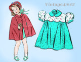 Mail Order 2230: 1950s Uncut Baby Girls Dress & Cape Sz 1 Vintage Sewing Pattern