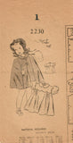 Mail Order 2230: 1950s Uncut Baby Girls Dress & Cape Sz 1 Vintage Sewing Pattern
