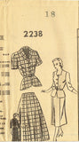 1950s Vintage Mail Order Sewing Pattern 2238 Misses Peplum Suit Size 18 36 Bust