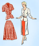 1950s Vintage Mail Order Sewing Pattern 2238 Misses Peplum Suit Size 18 36 Bust