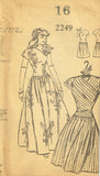 1940s VTG Fashion Service Sewing Pattern 2249 Uncut Off the Shoulder Gown Sz 34B