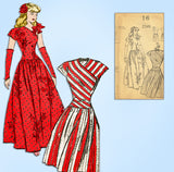 1940s VTG Fashion Service Sewing Pattern 2249 Uncut Off the Shoulder Gown Sz 34B