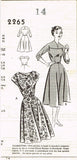 1950s Vintage Mail Order Sewing Pattern 2265 Misses Dress Gr8 Lines Size 14 32B
