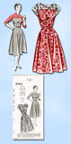 1950s Vintage Mail Order Sewing Pattern 2265 Misses Dress Gr8 Lines Size 14 32B