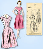 1950s Original Vintage Mail Order Pattern 2268 Uncut Misses House Dress Sz 34 B