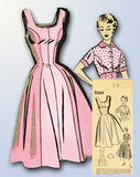 1950s Vintage Mail Order Sewing Pattern 2269 Misses Princess Cut Sun Dress 36 B