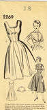 1950s Vintage Mail Order Sewing Pattern 2269 Misses Princess Cut Sun Dress 36 B