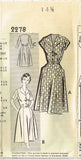 1950s Original Vintage Mail Order Sewing Pattern 2278 Misses House Dress Sz 33 B