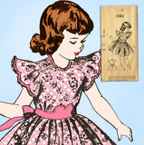 1940s Vintage Mail Order Sewing Pattern 2283 Uncut Little Girls Party Dress Sz 8