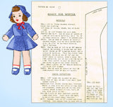 1940s Vintage Mail Order Sewing Pattern 2334 Uncut Lil Girl Cloth Doll & Dress