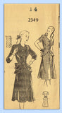 1940s Vintage Mail Order Sewing Pattern 2349 Misses Scalloped Peplum Suit Sz 32B