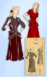 1940s Vintage Mail Order Sewing Pattern 2349 Misses Scalloped Peplum Suit Sz 32B