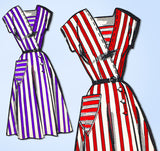 1950s Original Vintage Mail Order Pattern 2378 Uncut Misses Surplice Dress 34B