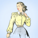 1940s Vintage Mail Order Sewing Pattern 2390 FF Misses Shirred Blouse Sz 14 32B - Vintage4me2