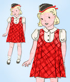 1930s Vintage Anne Adams Sewing Pattern 2417 Toddler Girls Jumper Dress Size 4 - Vintage4me2