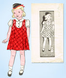 1930s Vintage Anne Adams Sewing Pattern 2417 Toddler Girls Jumper Dress Size 4 - Vintage4me2