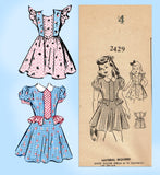Mail Order 2429: 1950s Uncut Toddler Girls Dress Size 4 Vintage Sewing Pattern