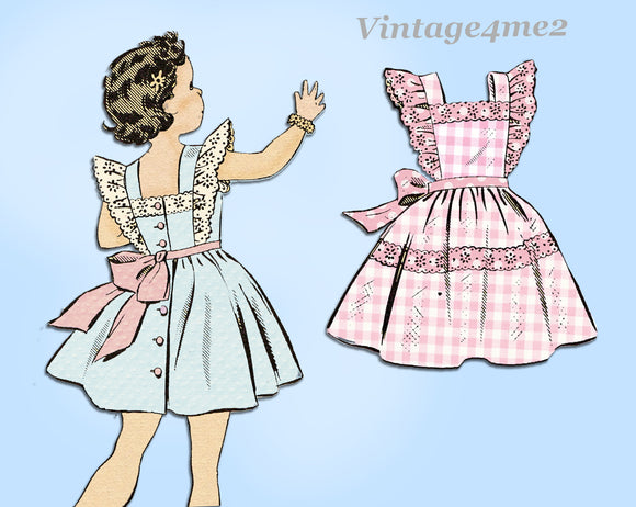 Mail Order 2496: 1950s Uncut Baby Girls Sun Dress Size 2 Vintage Sewing Pattern