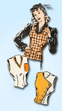 1940s Vintage Mail Order Sewing Pattern 2500 Misses WWII Weskit and Hat Size 14 - Vintage4me2