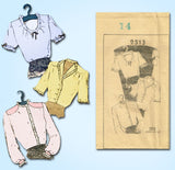 1940s Vintage Mail Order Sewing Pattern 2513 Misses WWII Blouse Set Size 14 32B - Vintage4me2
