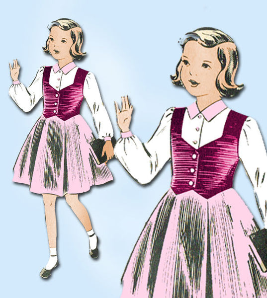 1950s Vintage Mail Order Sewing Pattern 2524 Uncut Toddler Girls Suit Size 6 - Vintage4me2