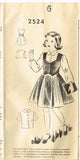 1950s Vintage Mail Order Sewing Pattern 2524 Uncut Toddler Girls Suit Size 6 - Vintage4me2