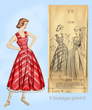 Mail Order 2559: 1940s Uncut Misses Sun Dress Size 33 B Vintage Sewing Pattern