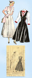 1940s Vintage Mail Order Sewing Pattern 2572 Misses Jumper Dress & Blouse Sz 32B - Vintage4me2