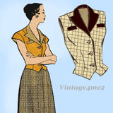 Fashion Service 2595: 1950s Misses Skirt & Weskit Vest 32B Vintage Sewing Pattern