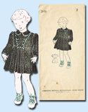 1930s Vintage Mail Order Sewing Pattern 2610 Toddler Girls Dress Size 2 21 Bust - Vintage4me2